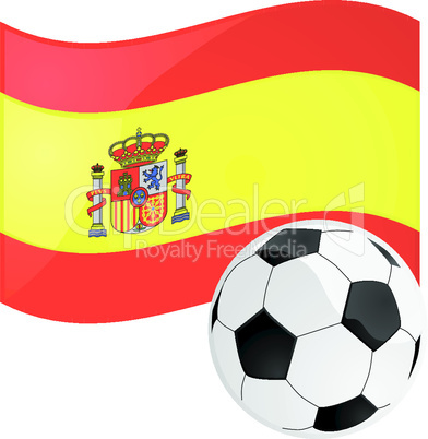 Spanische Flagge mit Fußball