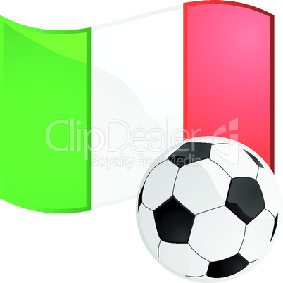 Italienische Flagge mit Fußball