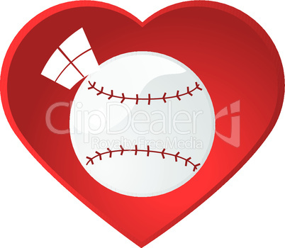 Herz mit Baseball