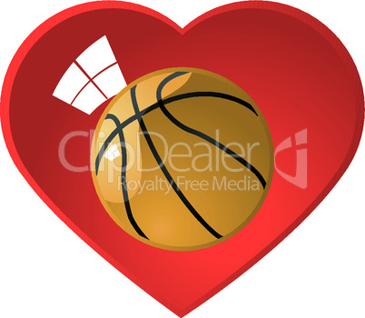 Herz mit Basketball