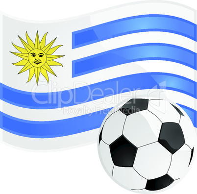 Uruguay Flagge mit Fußball