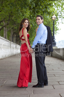 Romantic Couple Holding Hands in London, England