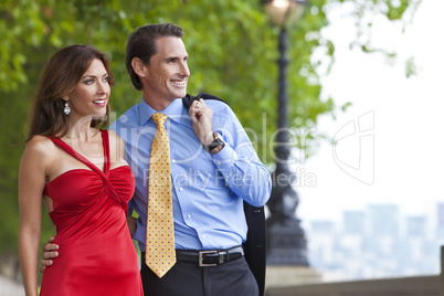 Romantic Man and Woman Couple in London, England