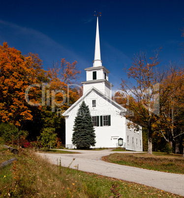 Vermont Church in Fall