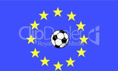 EU-Flagge mit Fußball