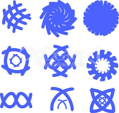 Blaue Symbole