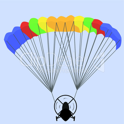 Flugzeug mit Fallschirm
