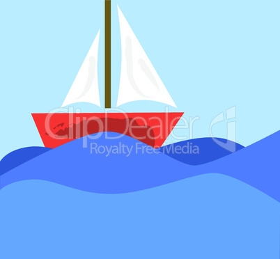 Rotes Segelboot