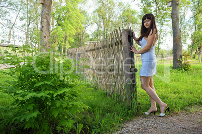 Rural scene with beauty girl.