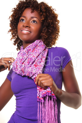 African woman with scarf