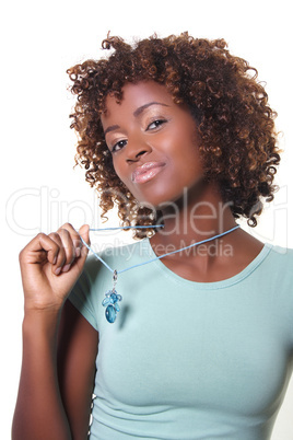 Young African woman with necklace