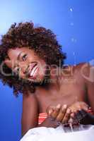 african woman and water