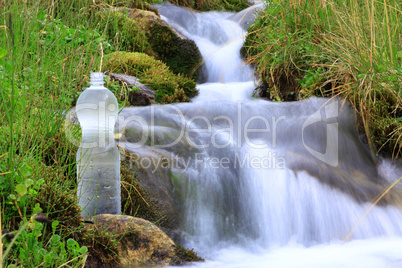plastic bottle with clean water