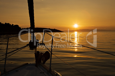 sunset from yacht