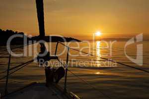 sunset from yacht