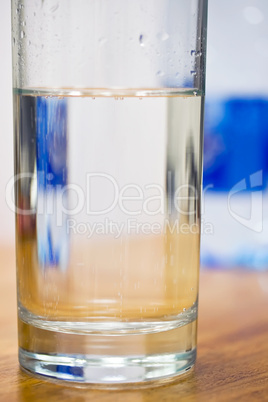 Glass of transparent water