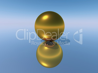 3D Goldball gespiegelt