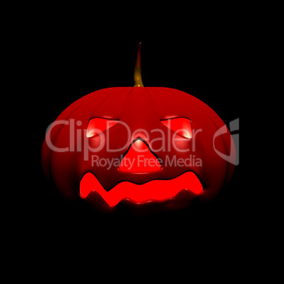 Halloween Kürbis rot auf schwarz