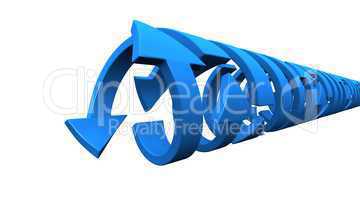 3D - Pfeil Rotation blau - freigestellt