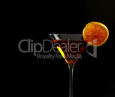 Orange Cocktail on black background