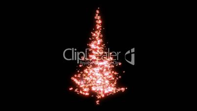 Loopable Rotating pink snowflake shape of Christmas tree