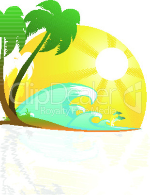 illustration of tropical landscape