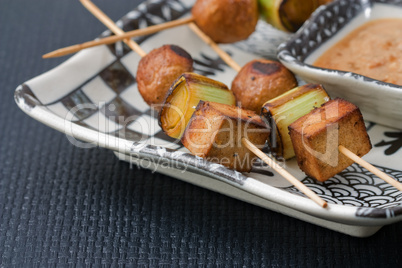 Asiatische vegetarische Spieße - Asian vegetarian Skewers