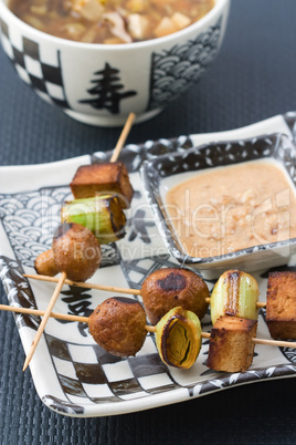 Asiatische vegetarische Spieße - Asian vegetarian Skewers