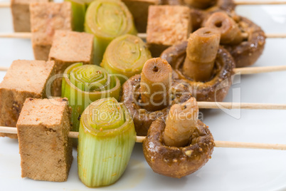 Asiatische vegetarische Spieße - Asian vegetarian Skewers