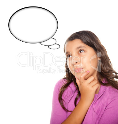 Hispanic Teen Aged Girl with Blank Thought Bubble