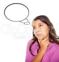 Hispanic Teen Aged Girl with Blank Thought Bubble