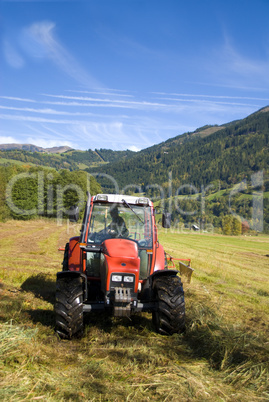 Tractor plowing