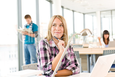 Back to school - toughtful female student