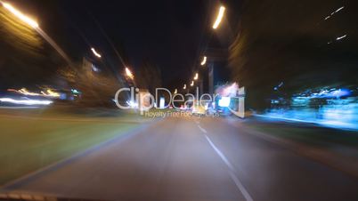 time lapse night driving