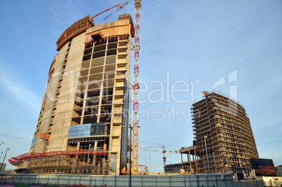 Modern buildings contruction yard