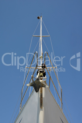 Prow of a sailing boat
