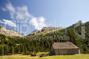 small church in mountain landscape