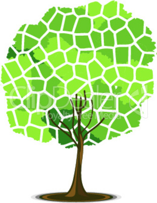 tree in mosaic pattern