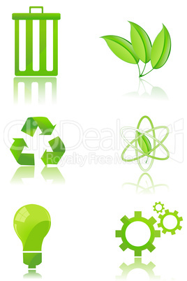 set of recycle icons