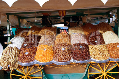 dried fruit market in Marrakesh