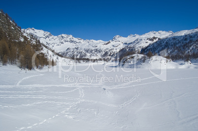 icy winter alpine lake