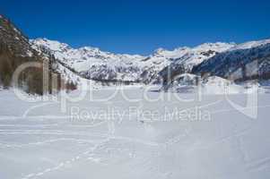 icy winter alpine lake
