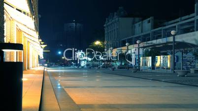 time lapse. nighttime streets of the city.