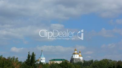 time lapse clouds. Molchansky monastery.