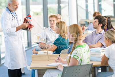 Medicine students with professor