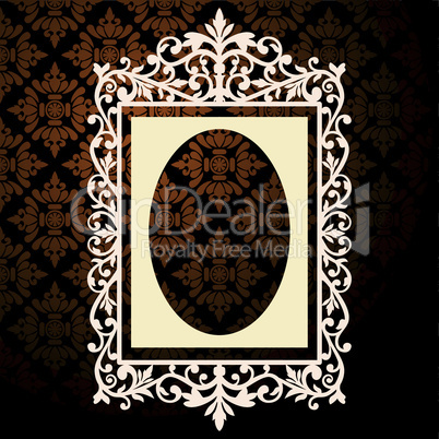 Decorative oval vintage frame