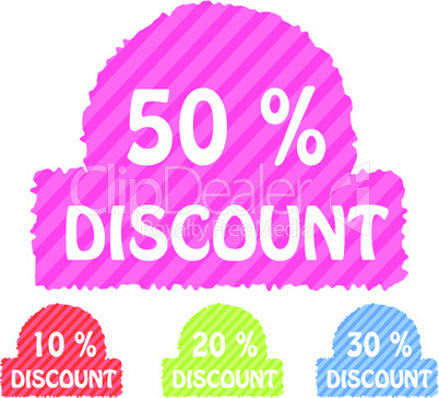 set of discount icons