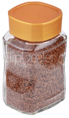 jar of instant coffee isolated