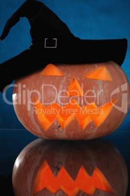 pumpkin in hat
