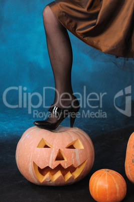 leg on pumpkin